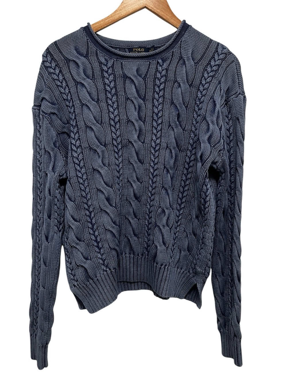 Polo Ralph Lauren Chunky Cable Knit Sweater Cotton Size Medium